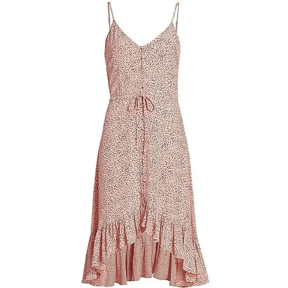 🐆 Rails, Frida Dusty Rose Spotted High-Low Dress